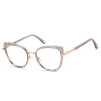 Cat-eye Transparent Gray Eyeglasses
