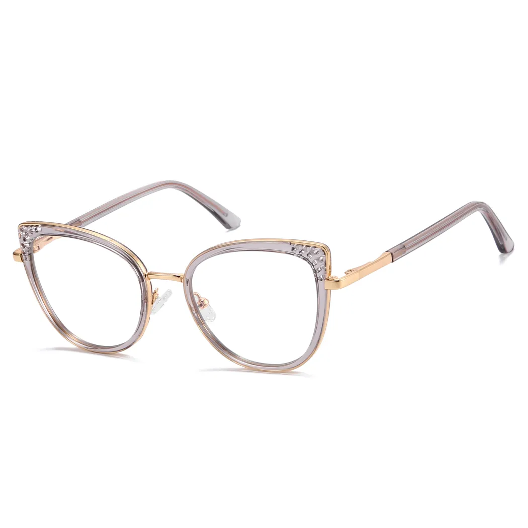 Cat-eye Transparent Gray Eyeglasses
