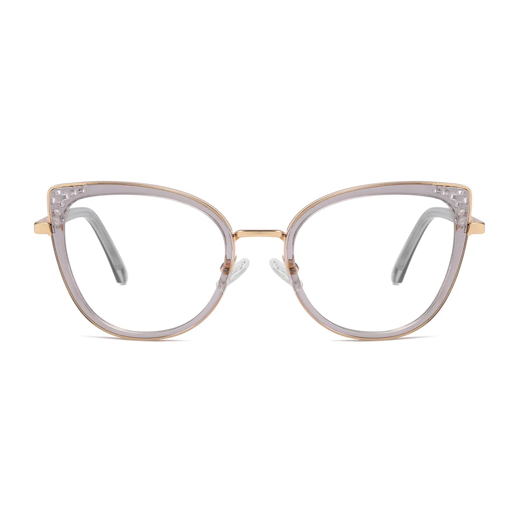 Cat-eye Transparent Gray Eyeglasses