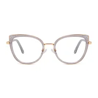 Cat-eye Transparent Gray Eyeglasses