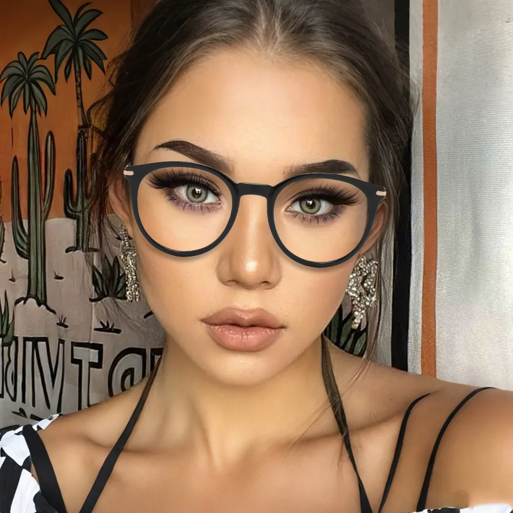 Round Grey Eyeglasses