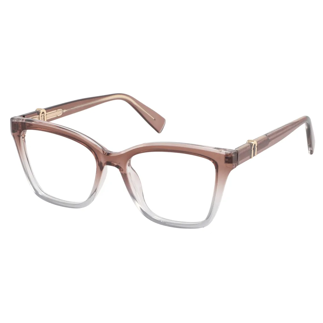 Square Light Brown Eyeglasses