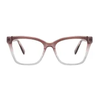 Square Light Brown Eyeglasses
