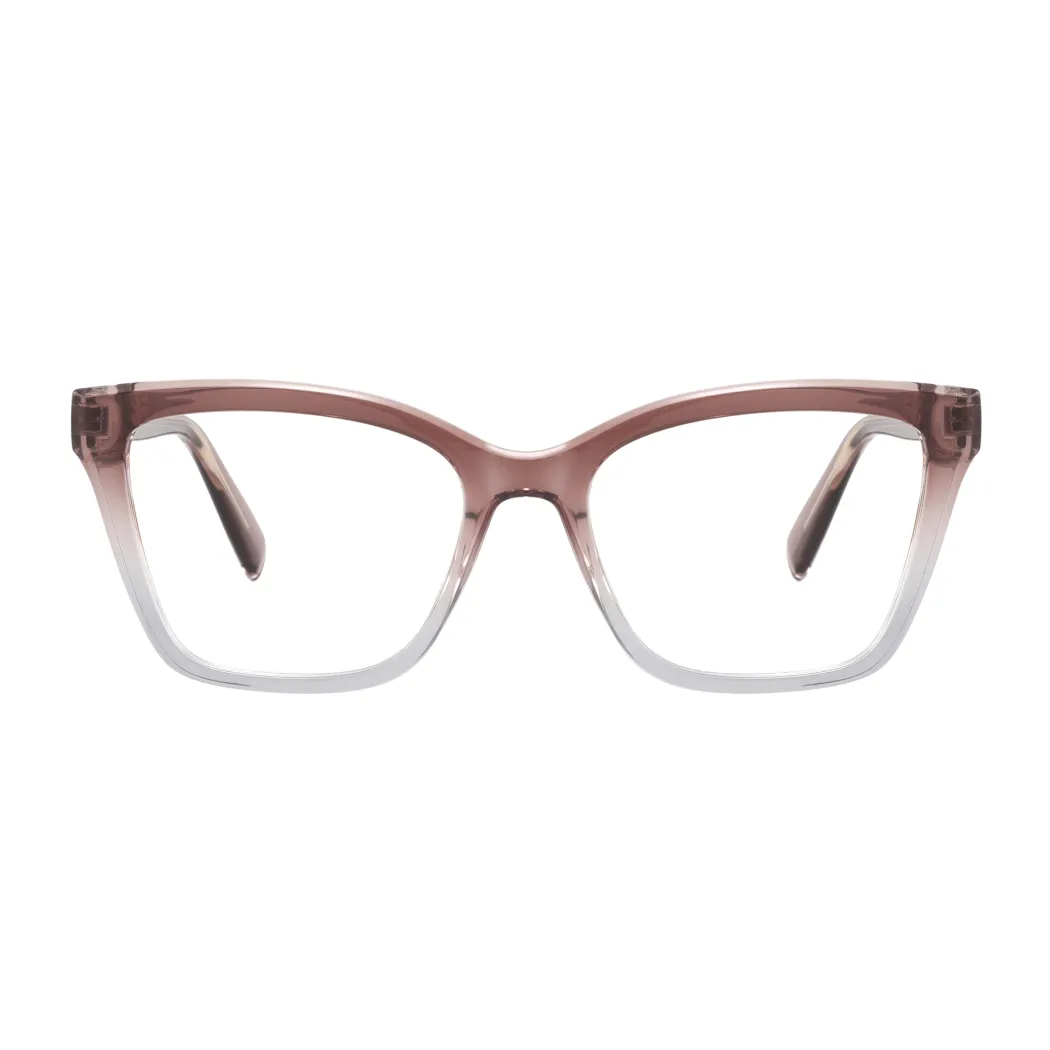 Square Light Brown Eyeglasses
