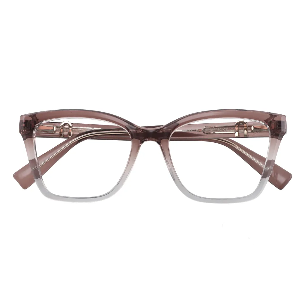Square Light Brown Eyeglasses