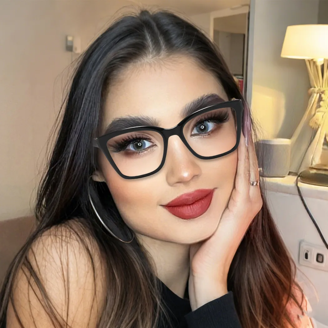 Square Light Brown Eyeglasses