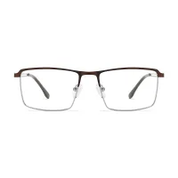 Rectangle Brown Eyeglasses