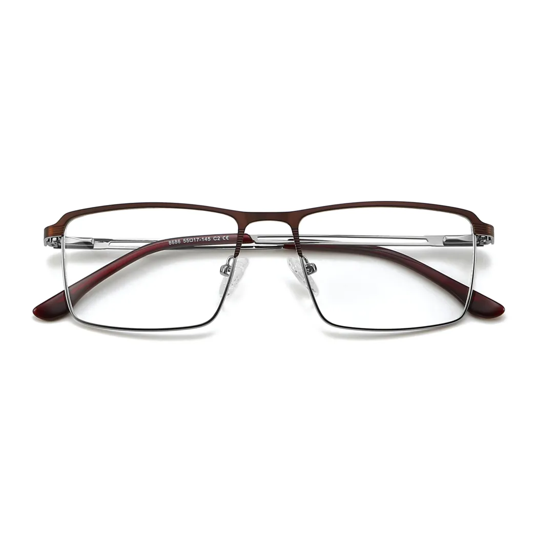 Rectangle Brown Eyeglasses