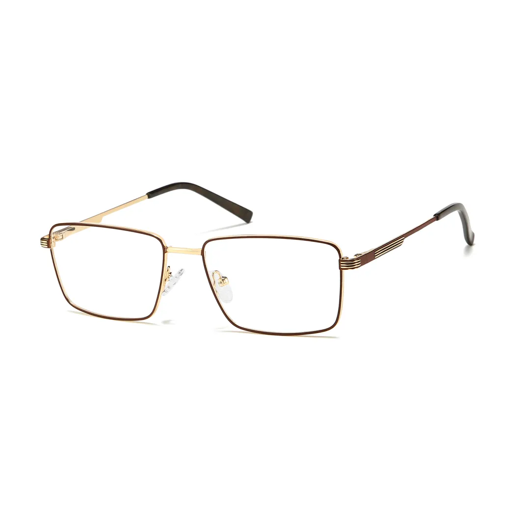Rectangle Brown/Gold Eyeglasses