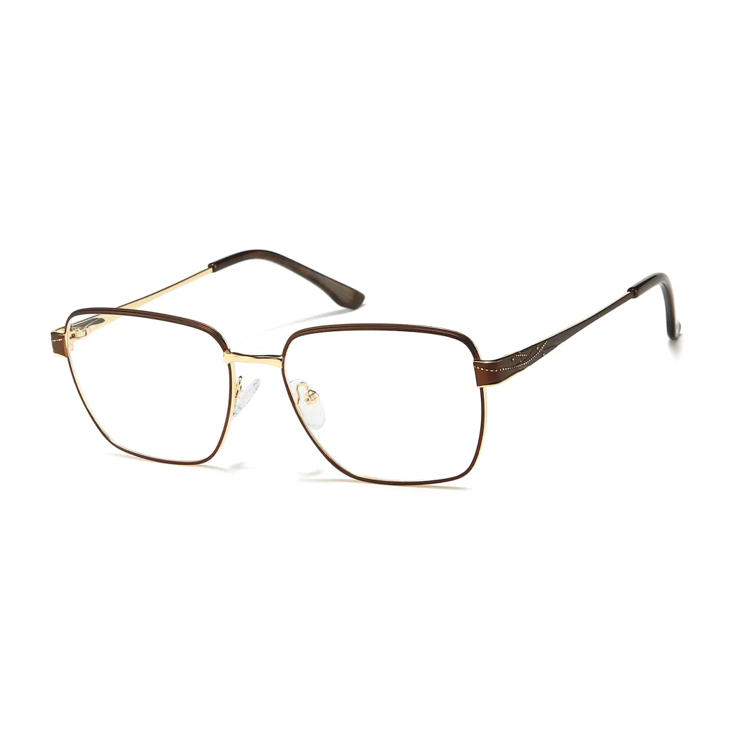 Rectangle Brown/Gold Eyeglasses
