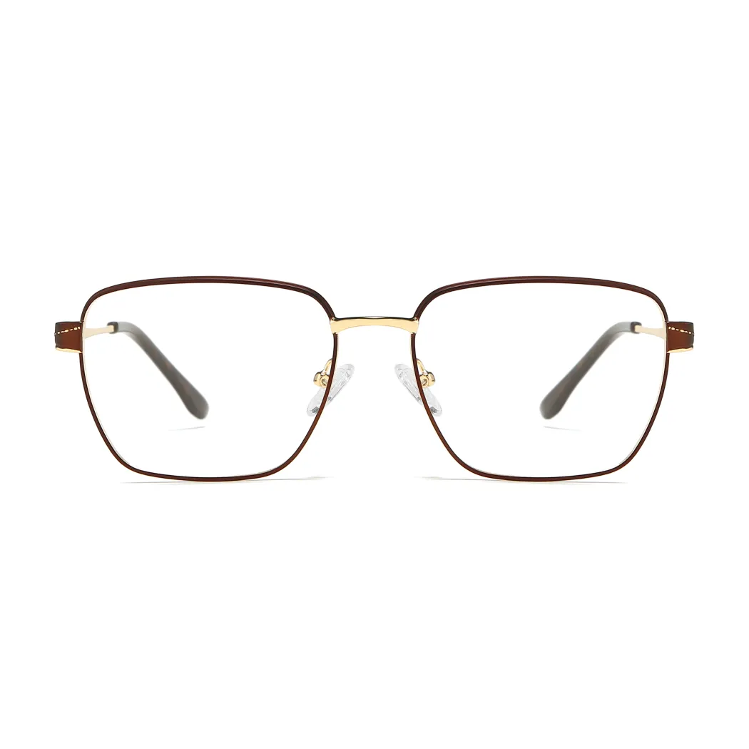 Rectangle Brown/Gold Eyeglasses