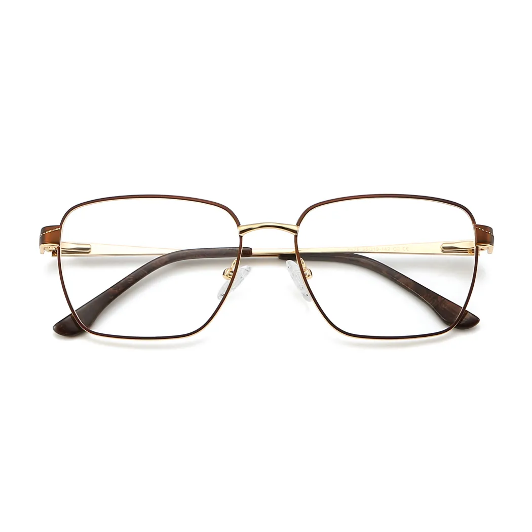 Rectangle Brown/Gold Eyeglasses