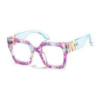 Square Transparent Purple Eyeglasses