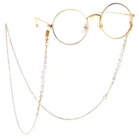 Gold-colored eyeglasses chain
