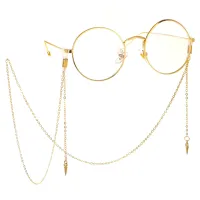 Gold-colored eyeglasses chain
