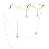 Gold-colored eyeglasses chain