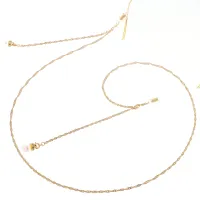 Gold-colored eyeglasses chain