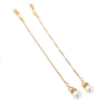 Gold-colored eyeglasses chain
