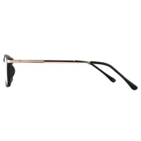 Rectangle Black Gold Eyeglasses