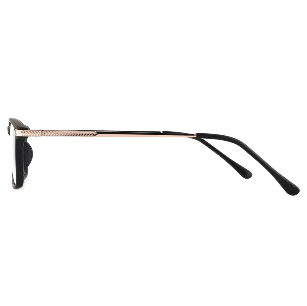 Rectangle Black Gold Eyeglasses