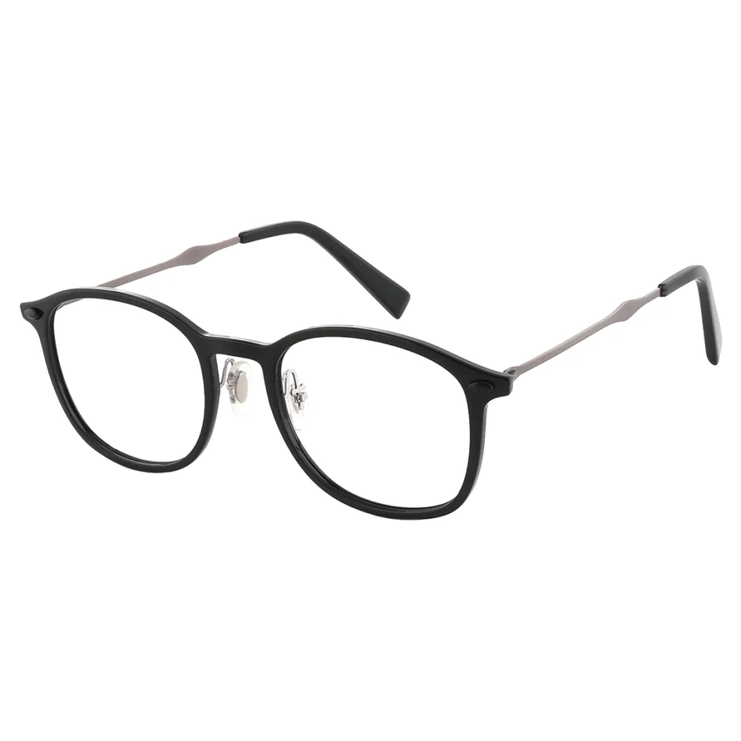 Oval Black/Gray Eyeglasses