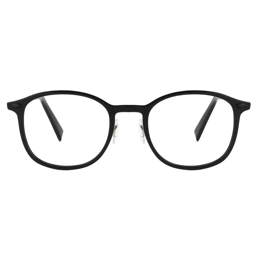 Oval Black/Gray Eyeglasses
