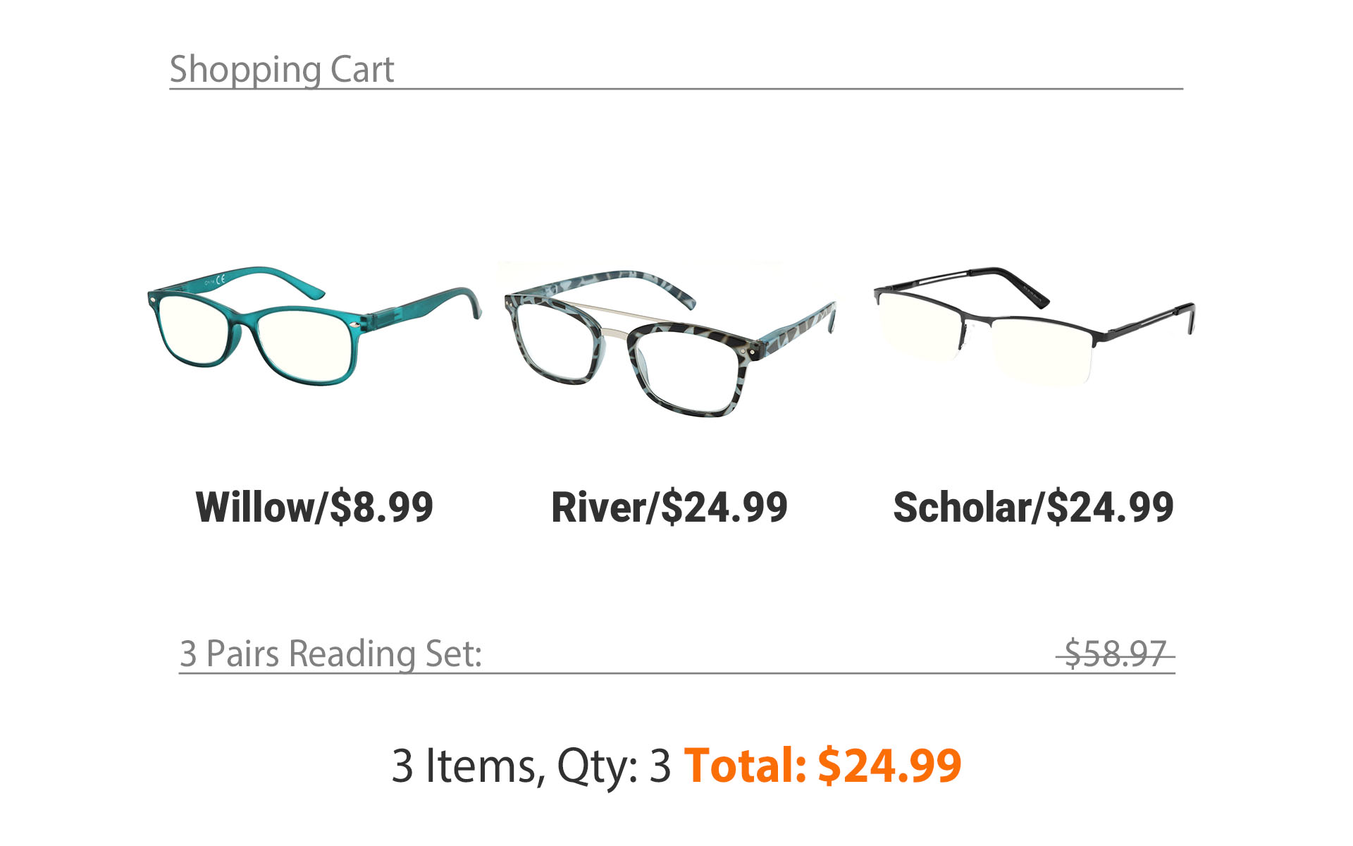  3-pack glasses