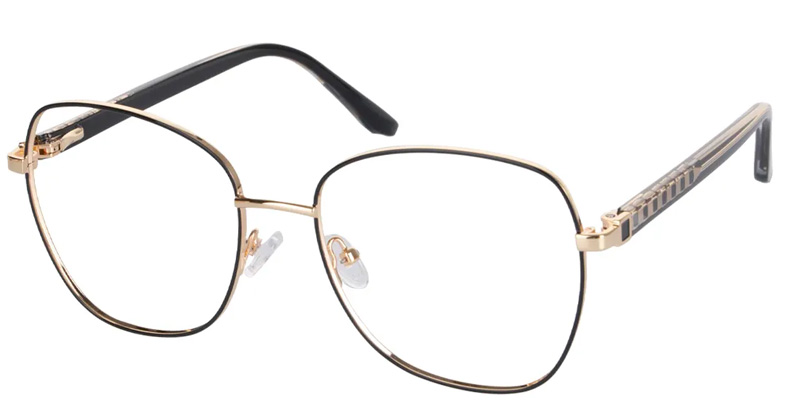Square Black Glasses E08395A
